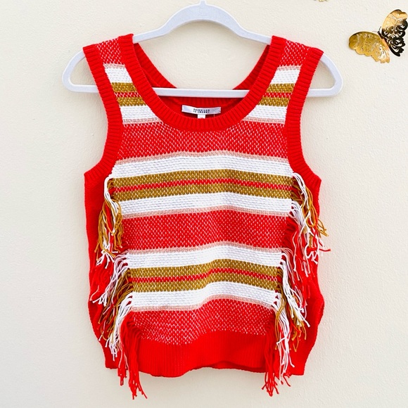 NWT: DEREK LAM 10 Crosby | Knitted Fringed Top - Picture 5 of 8
